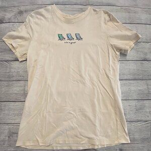Life Is Good Ivory Beach Chair T-Shirt SS Size XS